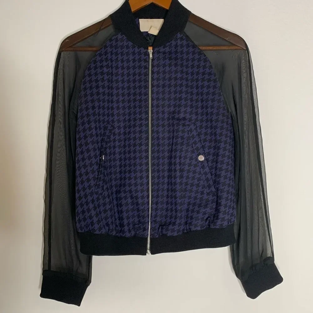 H&M Black and Purple Bomber Jacket